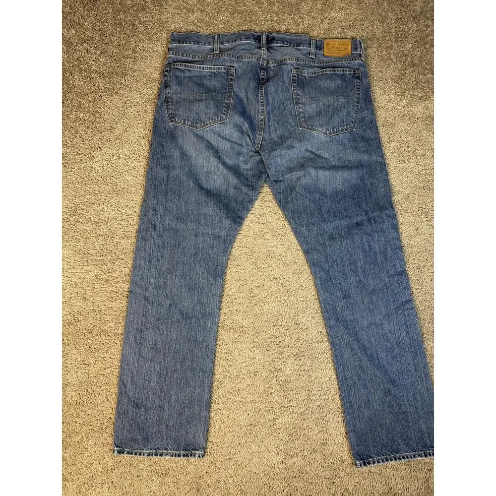 Polo Ralph Lauren Jeans Mens 40x32 Blue Varick Slim Straight Light Wash